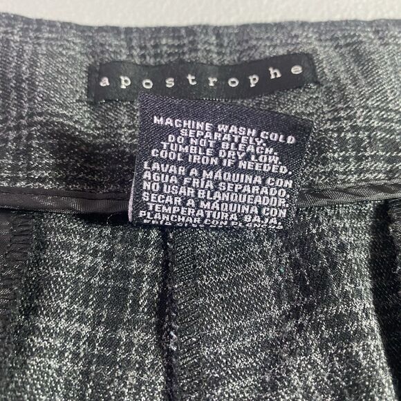 Apostrophe Shorts Plaid Tweed Cuffed Hem High Rise Womens Size 14 Black Gray - Picture 9 of 9